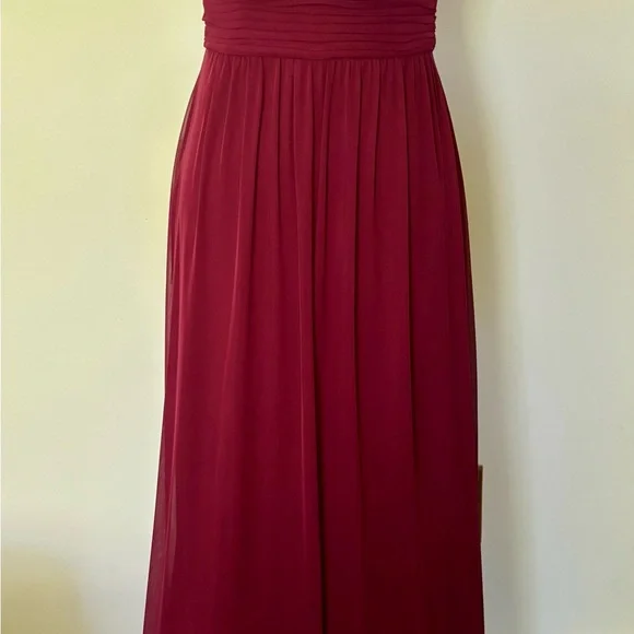 NWOT Melrose Bridal Burgundy Wine Sleeveless Empire Waist Bridesmaid Dress - Picture 5 of 12